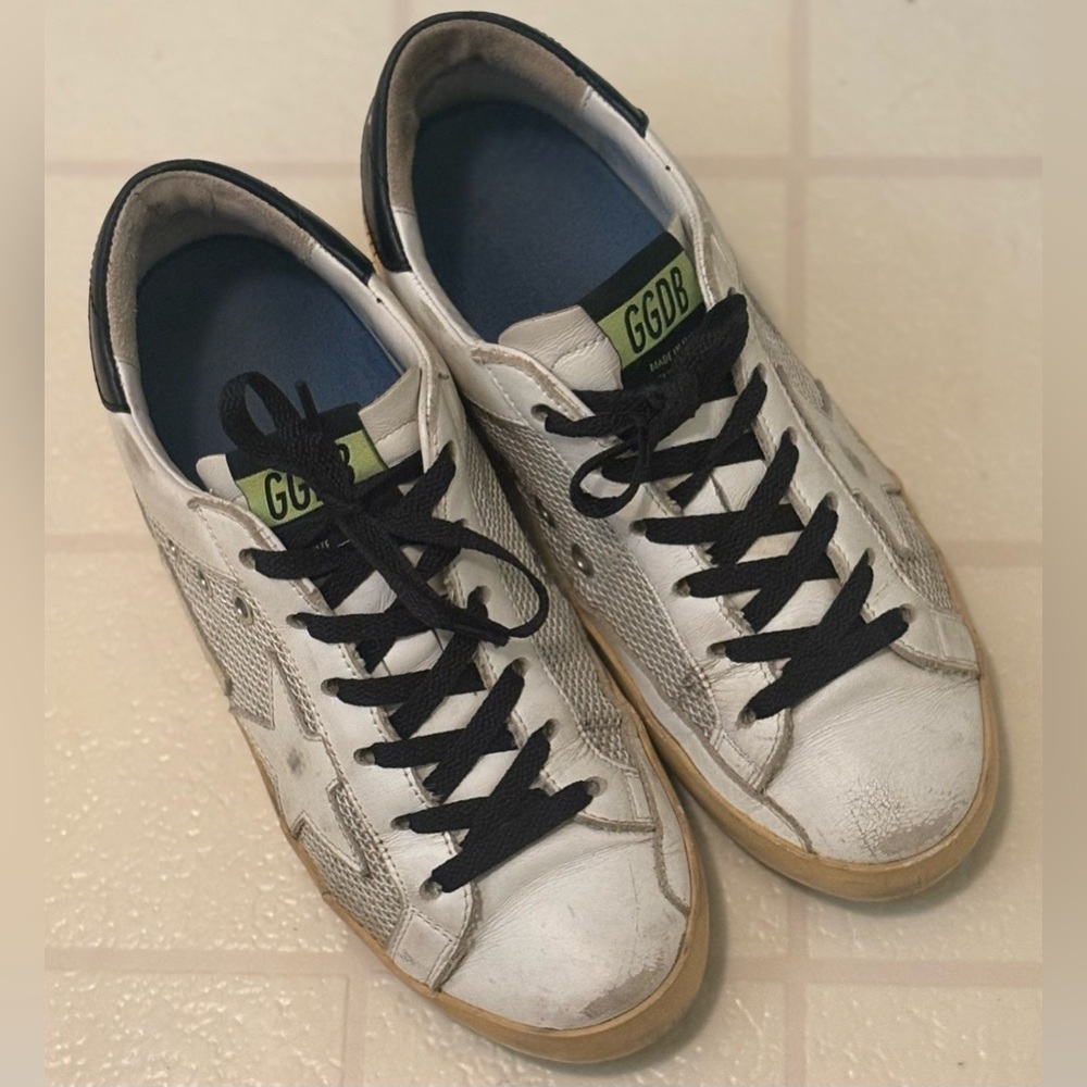 Golden Goose (Authentic) White and Black Women's Sneakers - Picture 5 of 9